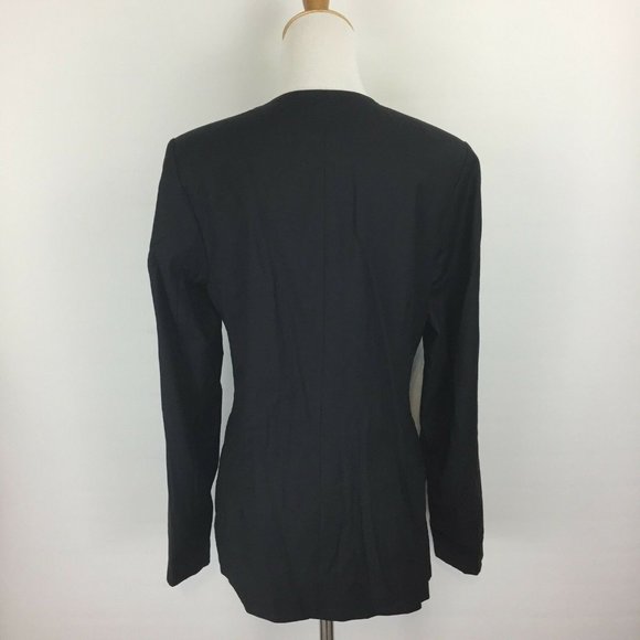 LONGCHAMP Black Hidden Zipper Wool Blend Jacket - Picture 11 of 11